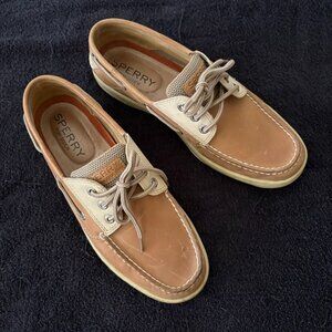 SPERRY Intrepid Top Sider Men 2 Eye beige, Tan Boat Shoe 9 M